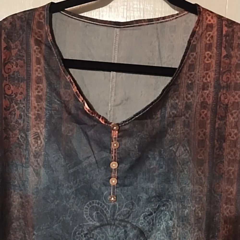 Floral Bohemian Kaftan Mumu Dress - Picture 2 of 7